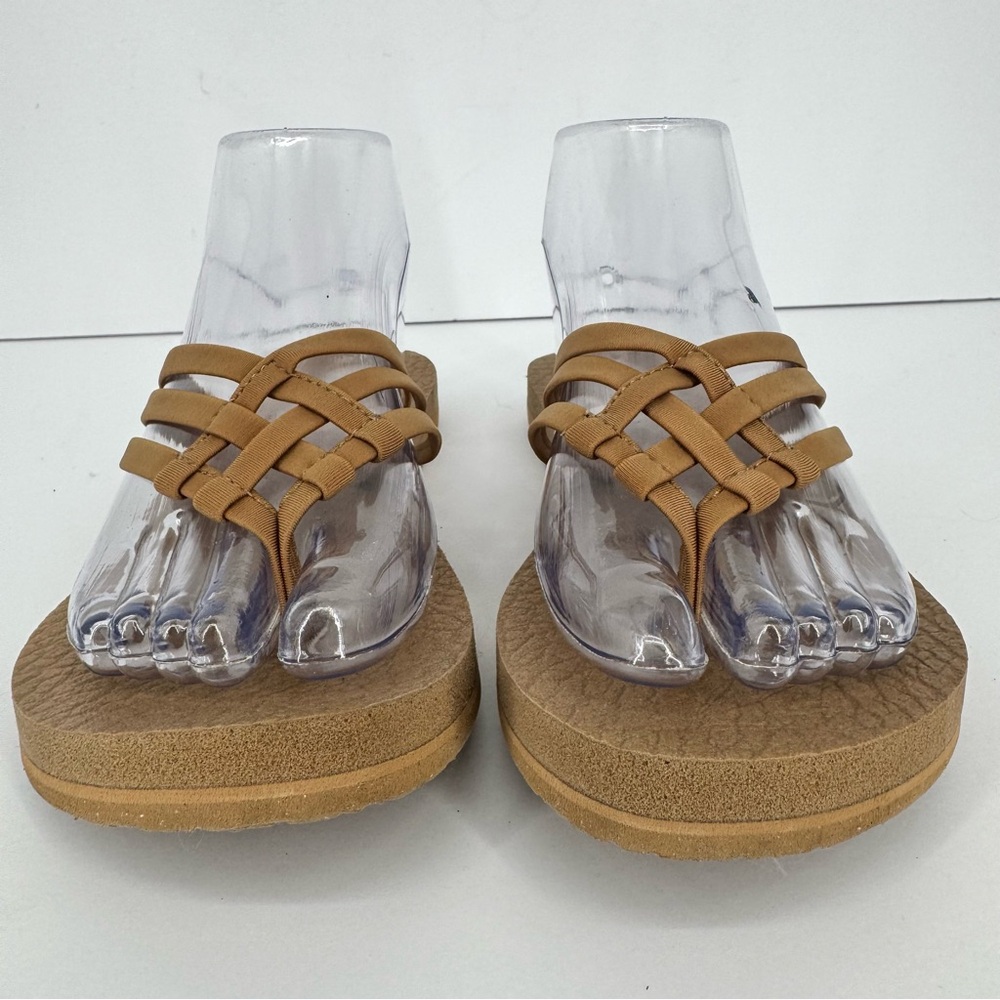 Sanuk Women Tobacco Brown Tan Beige Yoga Sandy Sandals Comfort Casual Everyday 6 - Picture 3 of 9